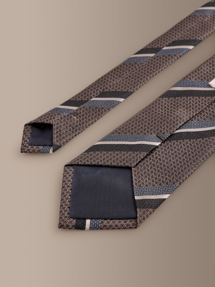 Brown Signature Stripe Tie - Image 3 of 3