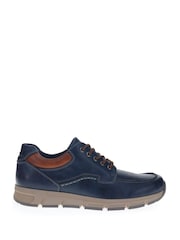 Pavers Navy Wide Fit Casual Lace Up Trainers - Image 1 of 5