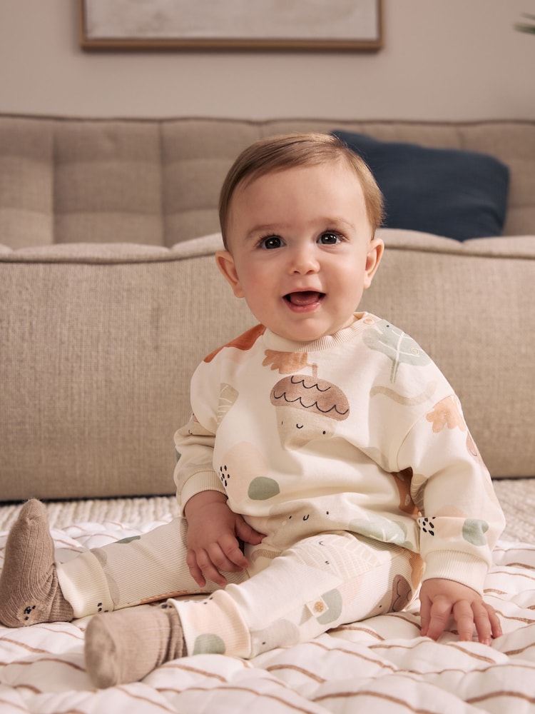 Stampa autunnale neutra - Set felpa e leggings per neonati (0mesi-2anni) - Immagine 1 di 15 Stampa autunnale neutra - Set felpa e leggings per neonati (0mesi-2anni) - Immagine 1 di 15