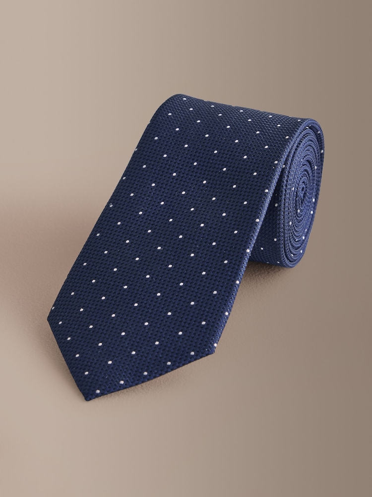 Navy Signature Silk Design Tie - Image 1 of 3 Navy Signature Silk Design Tie - Image 1 of 3