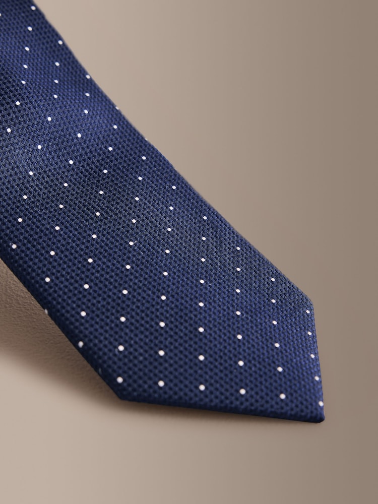 Navy Signature Silk Design Tie - Image 2 of 3 Navy Signature Silk Design Tie - Image 2 of 3