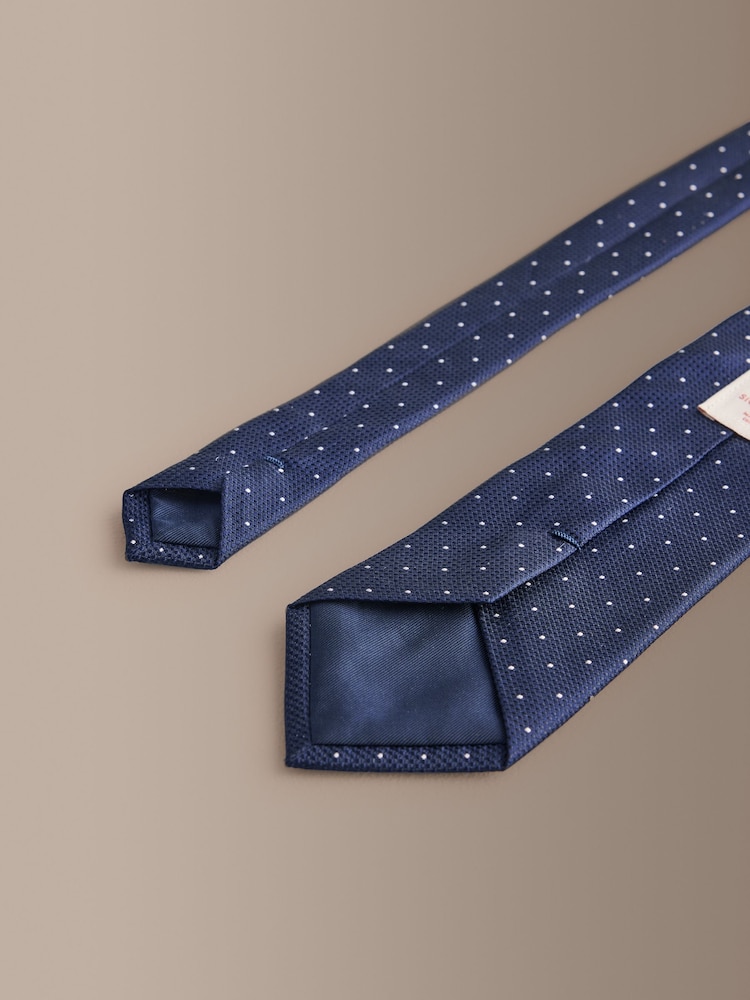 Navy Signature Silk Design Tie - Image 3 of 3 Navy Signature Silk Design Tie - Image 3 of 3