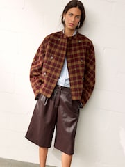 BHOEM Burgundy Red Faux Leather Shorts - Image 3 of 6