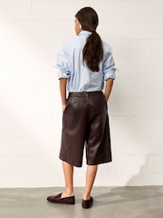 BHOEM Burgundy Red Faux Leather Shorts - Image 5 of 6
