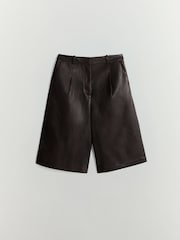 BHOEM Burgundy Red Faux Leather Shorts - Image 6 of 6