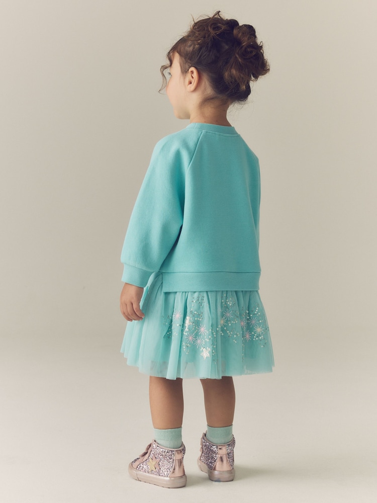 Ecru Moon Long Sleeve Sweat Dress (3mths-7yrs) - Image 2 of 2