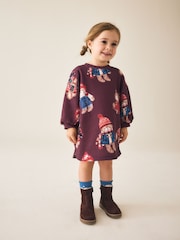 Ours rouge de Bourgogne - Robe sweat à manches longues (3mois -7ans) - Image 1 de 8