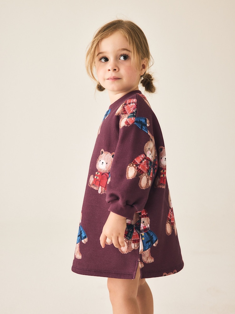 Ours rouge de Bourgogne - Robe sweat à manches longues (3mois -7ans) - Image 2 de 8