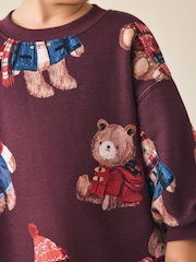 Ours rouge de Bourgogne - Robe sweat à manches longues (3mois -7ans) - Image 3 de 8