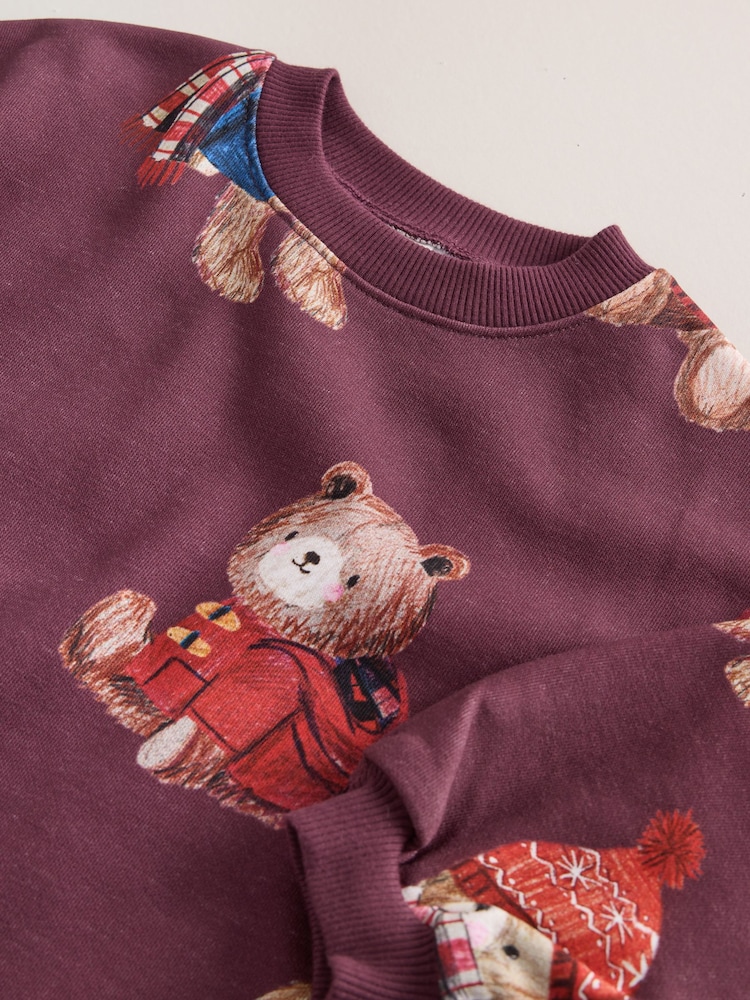 Ours rouge de Bourgogne - Robe sweat à manches longues (3mois -7ans) - Image 8 de 8