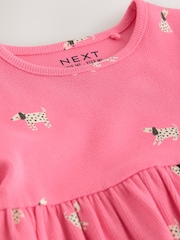 Pink Dog Long Sleeve Ribbed Dress (3mths-7yrs) - Image 3 of 3