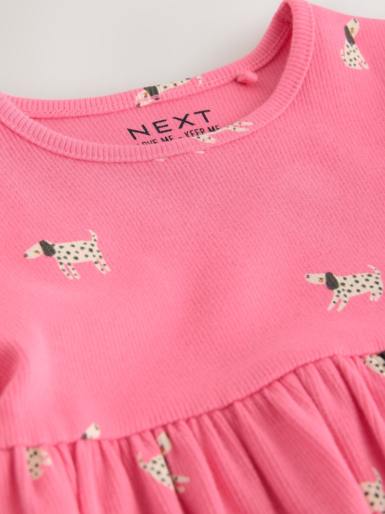 Pink Dog Long Sleeve Ribbed Dress (3mths-7yrs) - Image 3 of 3 Pink Dog Long Sleeve Ribbed Dress (3mths-7yrs) - Image 3 of 3