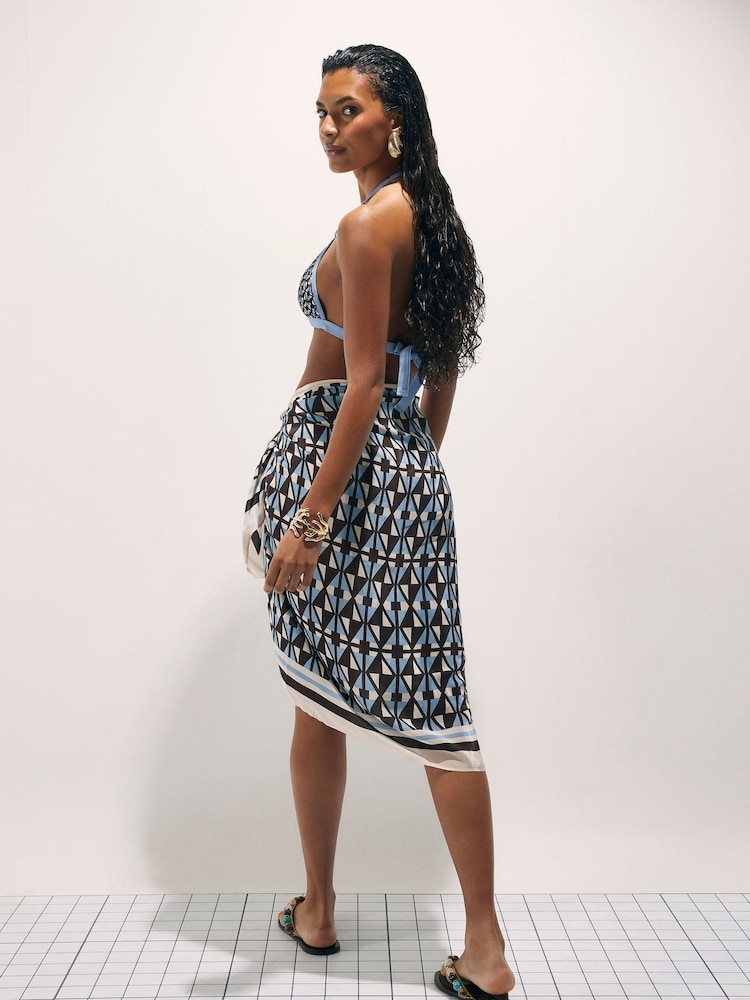 River Island Brown Geometric Print Sarong - Image 2 of 4