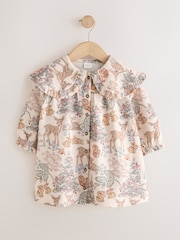 Cream Christmas Long Sleeve Collar Dress (3mths-7yrs) - Image 5 of 8