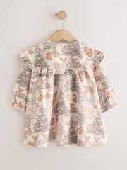 Cream Christmas Long Sleeve Collar Dress (3mths-7yrs) - Image 6 of 8