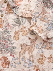 Cream Christmas Long Sleeve Collar Dress (3mths-7yrs) - Image 8 of 8