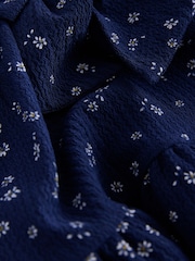 Navy Long Sleeve Tiered Dress (3mths-7yrs) - Image 3 of 4