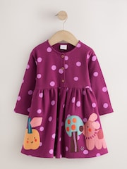 Berry Pink Long Sleeve Dress (3mths-7yrs) - Image 6 of 9