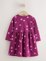 Berry Pink Long Sleeve Dress (3mths-7yrs) - Image 7 of 9