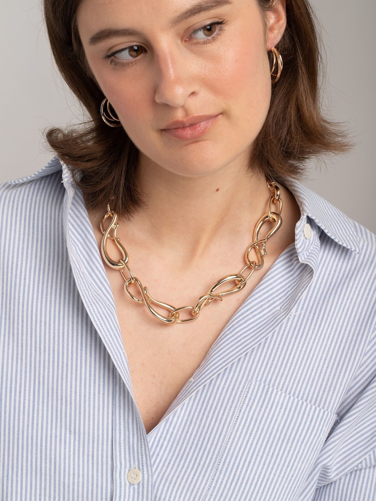 Twist Statement Chain Necklace - Larawan 1 ng 4