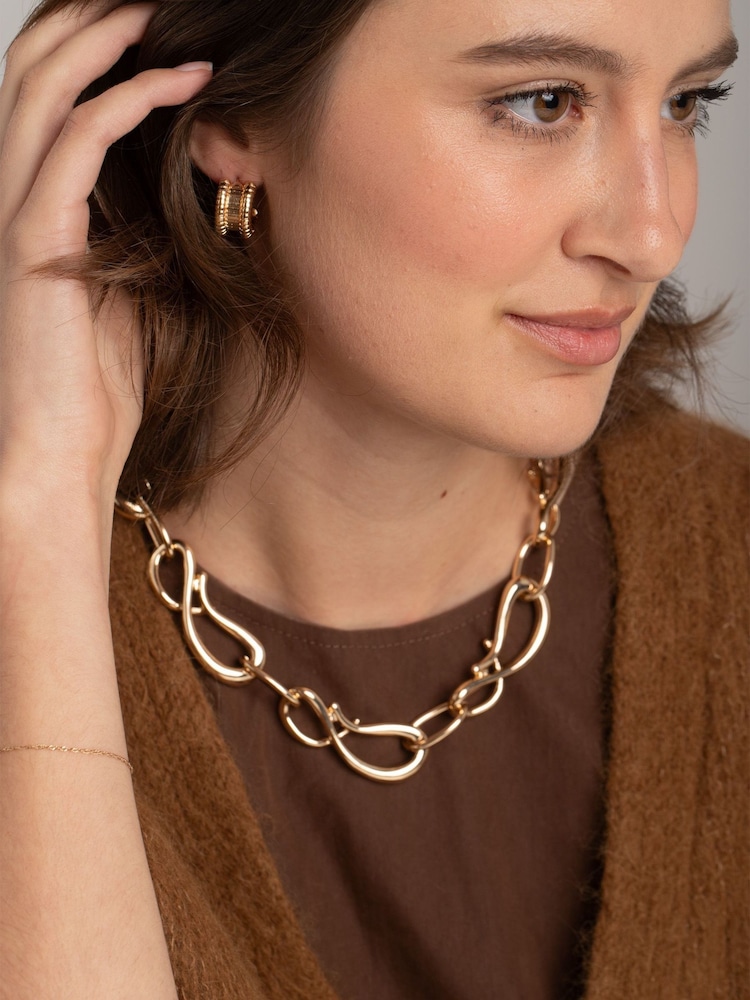 Twist Statement Chain Necklace - Larawan 2 ng 4