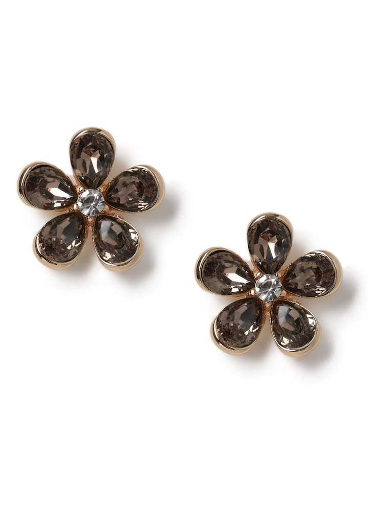 Facet Flower Stud Earrings - Image 2 of 3 Facet Flower Stud Earrings - Image 2 of 3