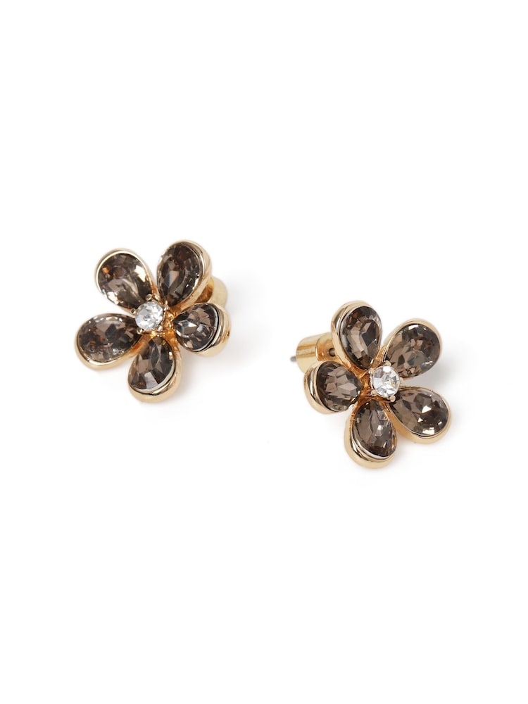 Facet Flower Stud Earrings - Image 3 of 3 Facet Flower Stud Earrings - Image 3 of 3