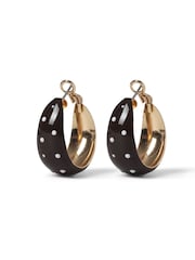 Polka Dot Enamel Hoop Earrings - Bild 2 von 3