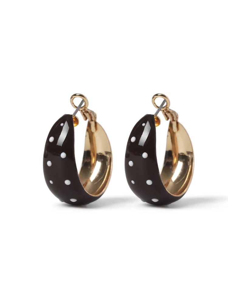 Polka Dot Enamel Hoop Earrings - Bild 2 von 3