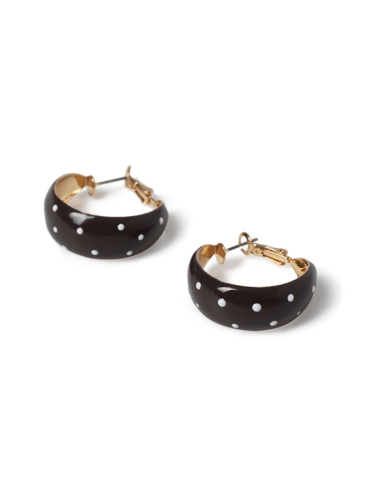 Polka Dot Enamel Hoop Earrings - Bild 3 von 3