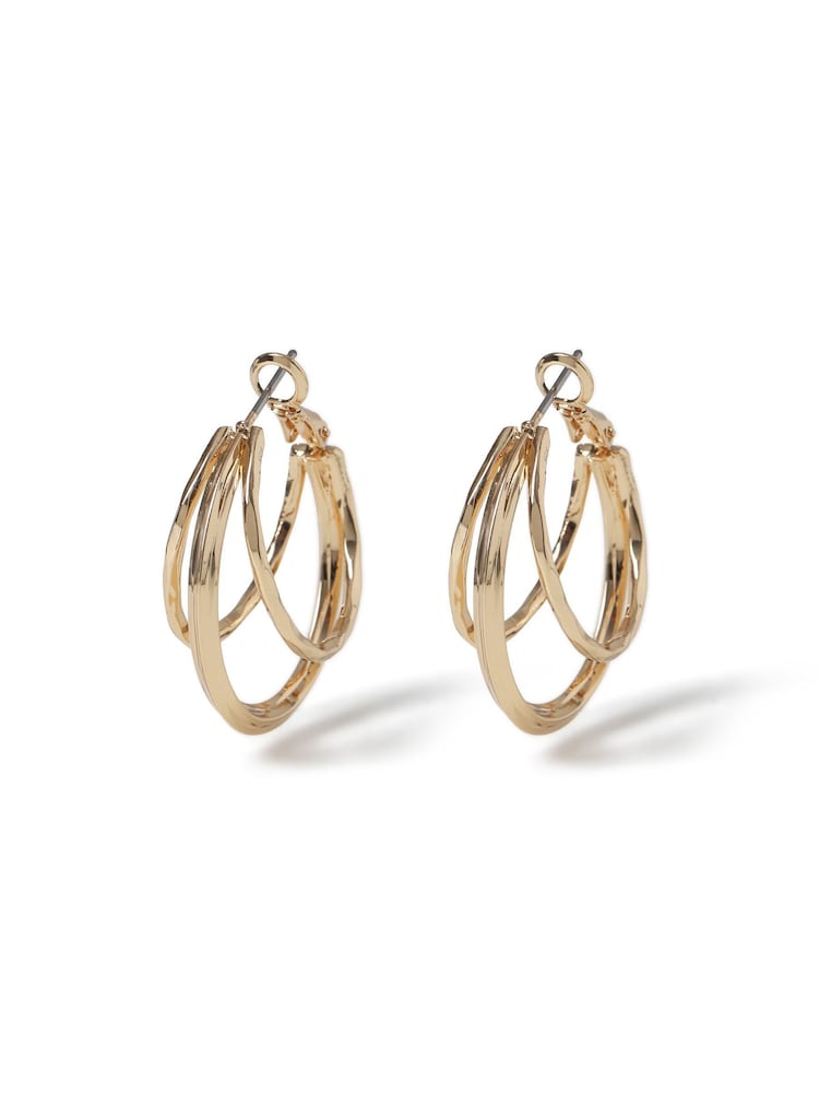 Etched Hoop Earrings - Image 2 of 3 Etched Hoop Earrings - Image 2 of 3