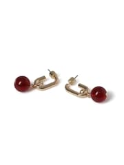 Aela Red Drop Hoop Earrings - Image 3 of 3