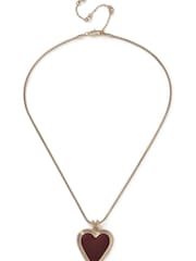 Aela Red Matte Heart Short Necklace - Image 2 of 3