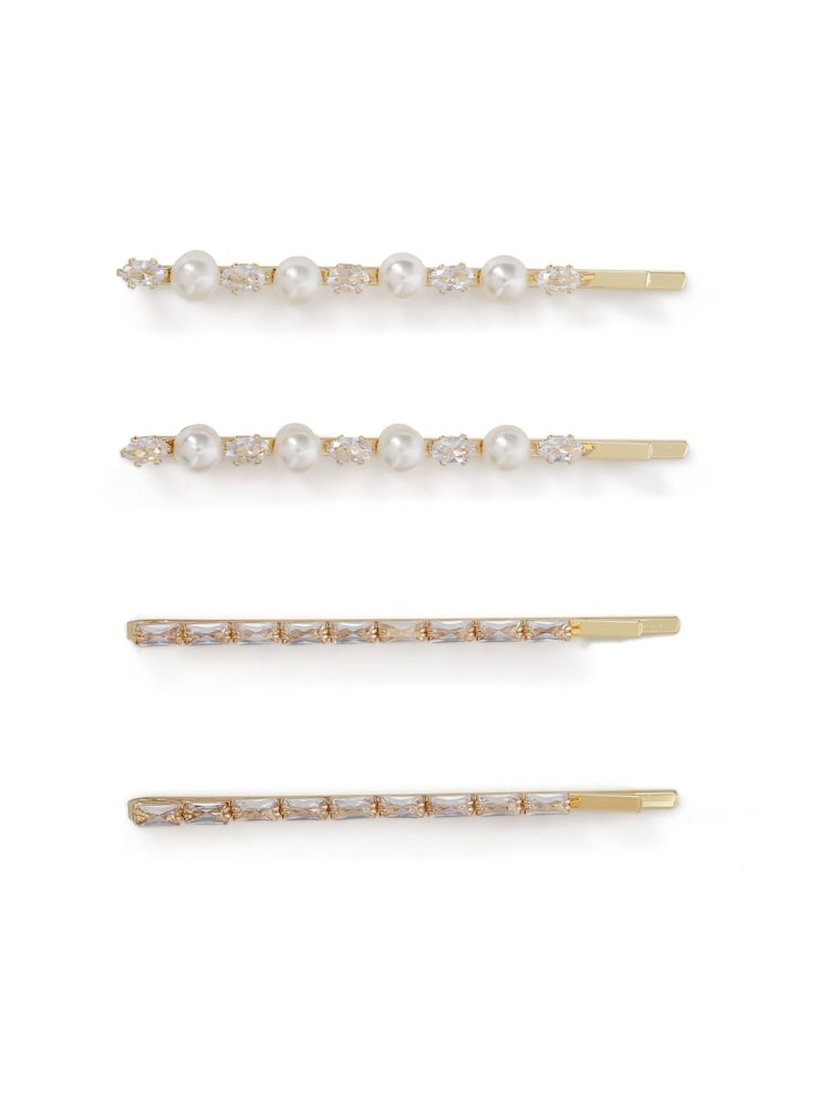 Aela Gold Pearl Rhinestone Hair Accessories - Imagen 1 de 2 Aela Gold Pearl Rhinestone Hair Accessories - Imagen 1 de 2