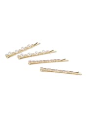 Aela Gold Pearl Rhinestone Hair Accessories - Imagen 2 de 2