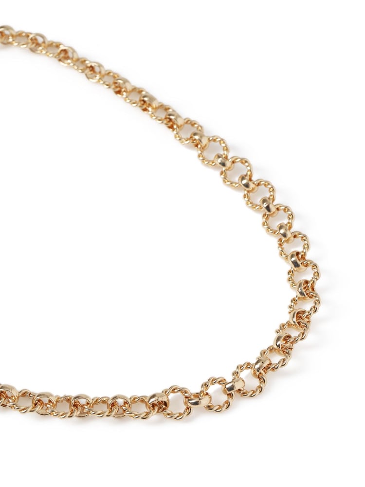 Aela Gold Tone Etched Circle Link Chain Necklace - תמונה 2 מתוך 2 Aela Gold Tone Etched Circle Link Chain Necklace - תמונה 2 מתוך 2