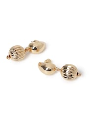 Etched Ball Drop Dome Earrings - Image 3 of 3