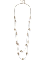 Etched Ball Long Multirow Necklace - Image 1 of 2