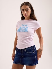 Juicy Couture Pink Dog Crest Hilton T-Shirt - Image 3 of 6