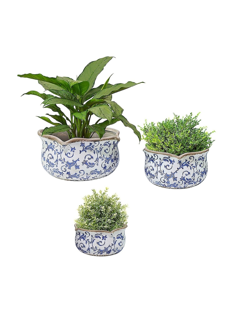 Dibor Set of 3 Blue Planters - Image 2 of 6 Dibor Set of 3 Blue Planters - Image 2 of 6