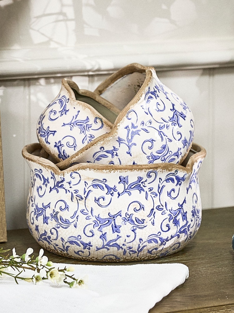 Dibor Set of 3 Blue Planters - Image 6 of 6 Dibor Set of 3 Blue Planters - Image 6 of 6