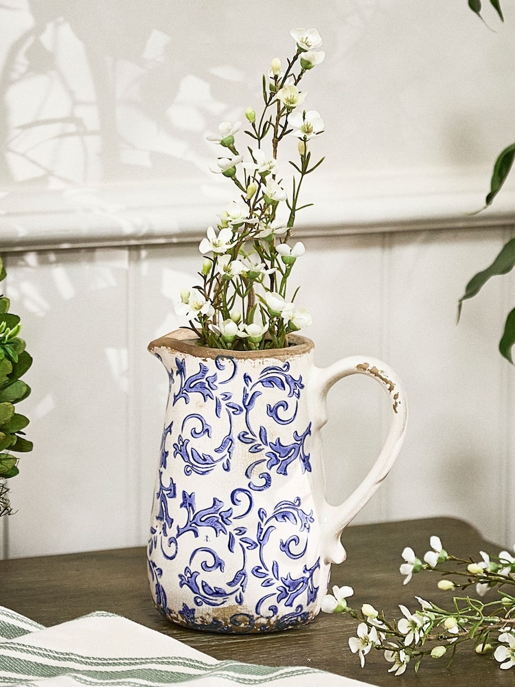 Dibor Blue Botanical Pitcher Jug - Image 1 of 6