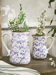 Dibor Blue Botanical Pitcher Jug - Image 6 of 6
