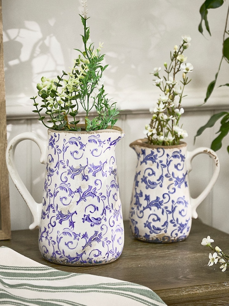 Dibor Blue Botanical Pitcher Jug - Image 6 of 6