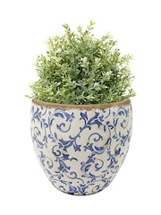 Dibor Blue Botanical Plant Pot - Image 4 of 4