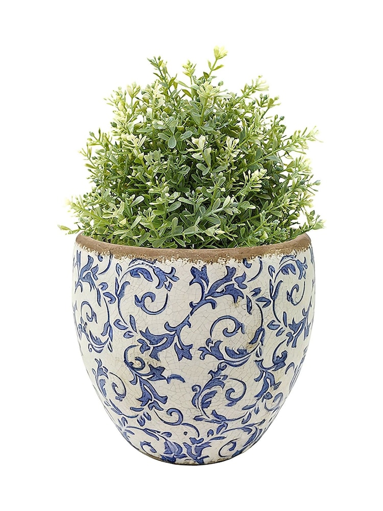 Dibor Blue Botanical Plant Pot - Image 4 of 4