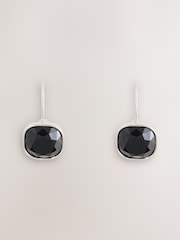 Silver Tone/Black Sparkle Pull Through Earrings - Image 1 of 3