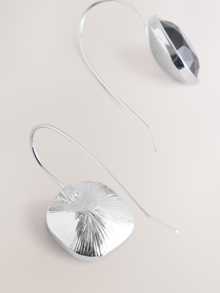 Silver Tone/Black Sparkle Pull Through Earrings - Image 3 of 3