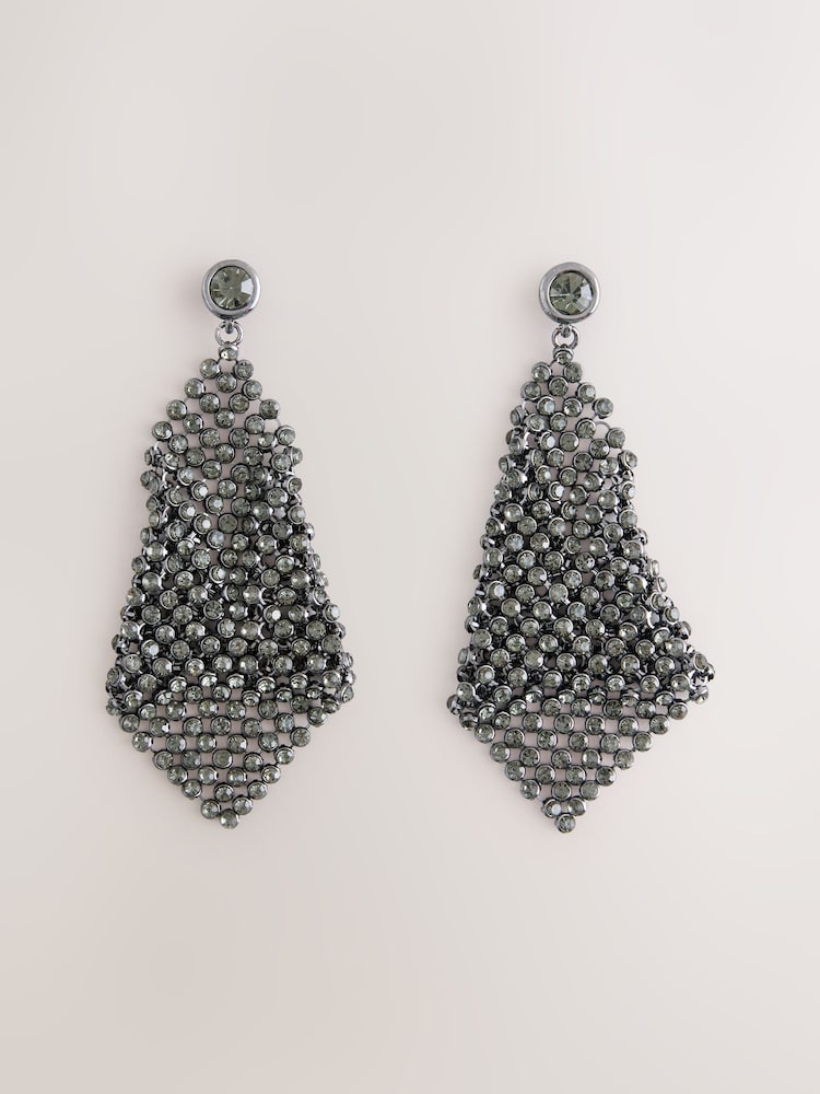 Pewter Tone Chainmail Drop Earrings - Image 1 of 3