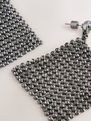 Pewter Tone Chainmail Drop Earrings - Image 2 of 3